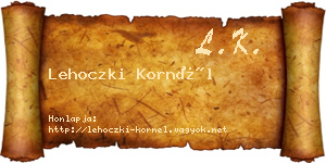 Lehoczki Kornél névjegykártya